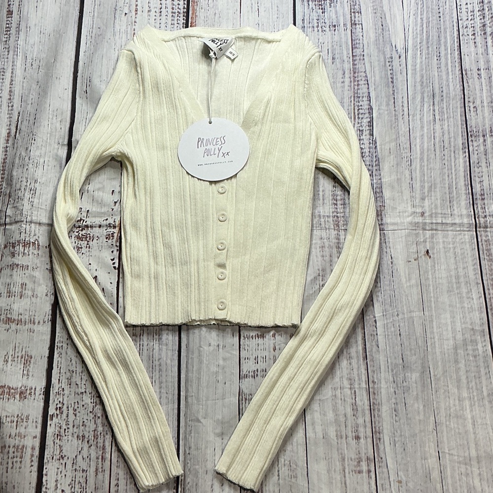 Princess Polly Ivory Button-Up Cardigan